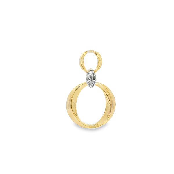 Double Drop Diamond Circle Pendant | 14KT Yellow Gold | Barnes Jewelers Goldsboro NC Barnes Jewelers Goldsboro, NC
