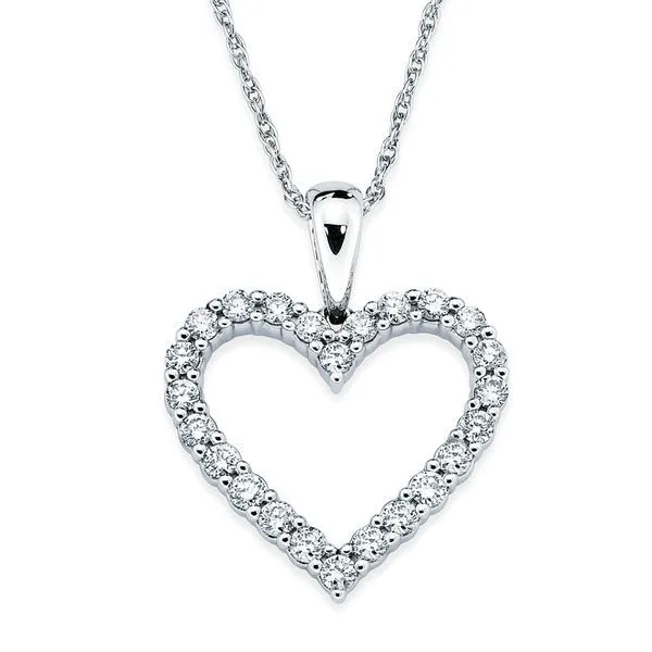 OSTBYE  Diamond Heart Necklace, 14KT White Gold, 0.25CTTW Round, 18