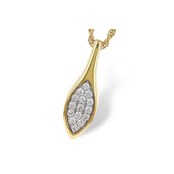 ALLISON KAUFMAN  Pave Diamond Drop Necklace, 14KT Yellow Gold, 0.20CTTW Round, Color: G/H, Clarity: SI1, 18