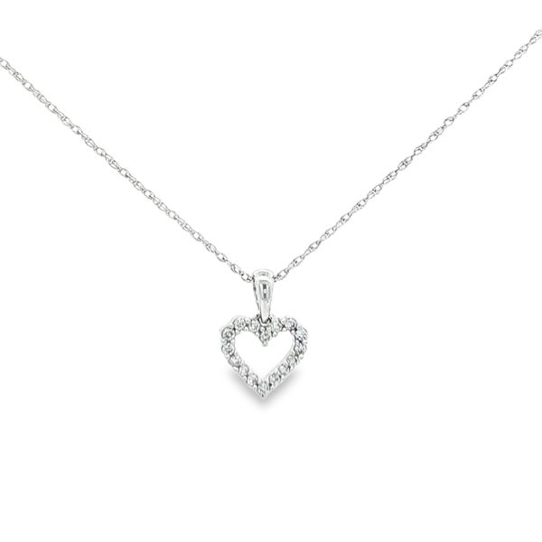 Diamond Heart Necklace | 14KT White Gold | Barnes Jewelers Goldsboro NC Barnes Jewelers Goldsboro, NC