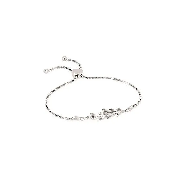 OSTBYE  Diamond Bolo Bracelet, Sterling Silver, Rhodium, 0.11CTTW Round Diamonds, Adjustable  OR20A01 Barnes Jewelers Goldsboro, NC