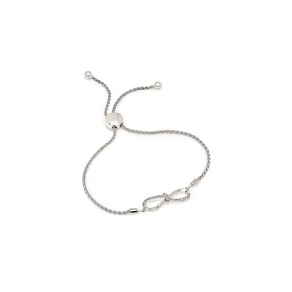 OSTBYE  Diamond Bolo Bracelet, Sterling Silver, Rhodium, 0.10CTTW Round Diamonds, Adjustable  OR17A05 Barnes Jewelers Goldsboro, NC