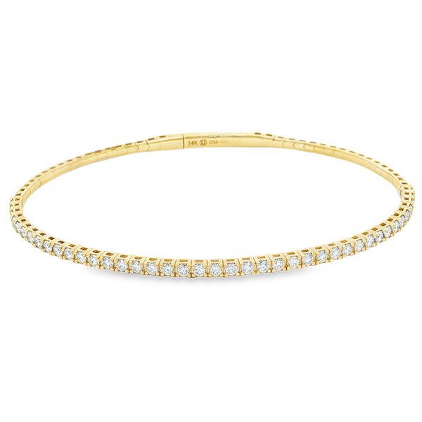 Diamond Tennis Flex Bangle | 14KT Yellow Gold | Barnes Jewelers Goldsboro NC Barnes Jewelers Goldsboro, NC