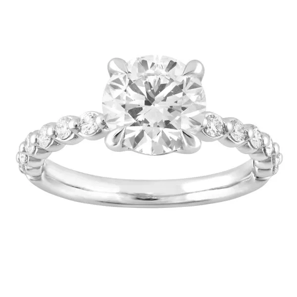 MERCURY RING  Lab Grown Diamond Shared Prong Engagement Ring, 14KT White Gold, 1.54CT Round Center, Color: F, Clarity: VS2, Cert#: 677567925, 0.35CTTW Barnes Jewelers Goldsboro, NC