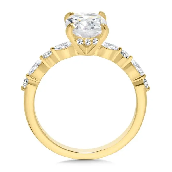 SDC  Oval Lab Grown Diamond Hidden Halo Engagement Ring with Shared Prong Diamond Shank, 14KT Yellow Gold, 3.07CT Oval Center, Color: D, Clarity: VVS2 Image 2 Barnes Jewelers Goldsboro, NC