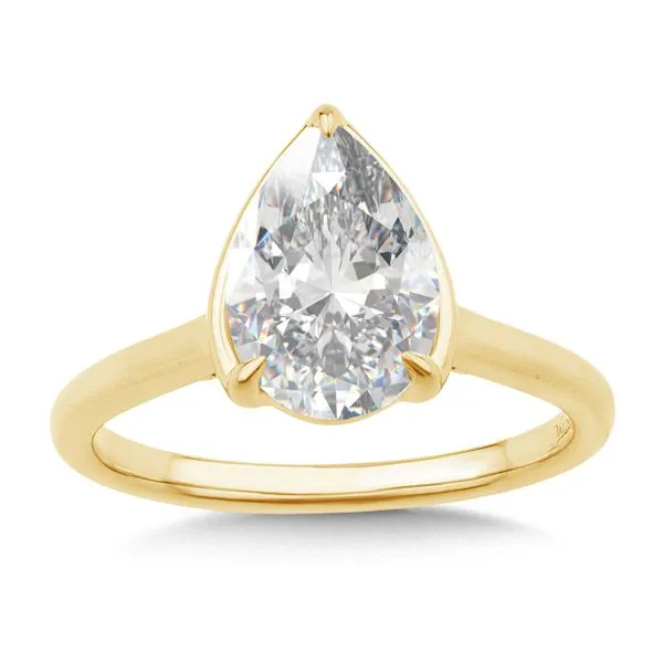 SDC  Lab Grown Pear Solitaire Diamond Engagement Ring with Diamond Bridge, 14KT Yellow Gold, 2.04CT Pear Center, Color: F, Clarity: VS1, CERT#: LG6855 Barnes Jewelers Goldsboro, NC