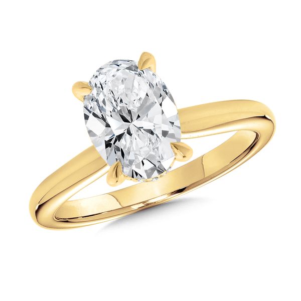 Hidden Halo Oval Lab Grown Diamond Engagement Ring | 14KT Yellow Gold | Barnes Jewelers Goldsboro NC Barnes Jewelers Goldsboro, NC