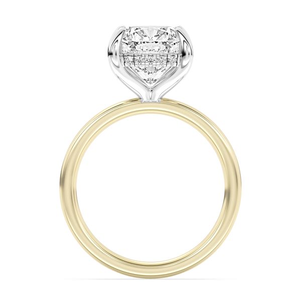 Centurion Hidden Halo Cushion Lab Grown Diamond Engagement Ring | 14KT Two-Tone Gold | Barnes Jewelers Goldsboro NC Image 2 Barnes Jewelers Goldsboro, NC