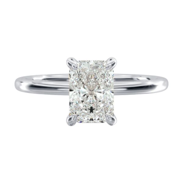 Radiant Lab Grown Diamond Solitaire Engagement Ring | 14KT White Gold | Barnes Jewelers Goldsboro NC Barnes Jewelers Goldsboro, NC