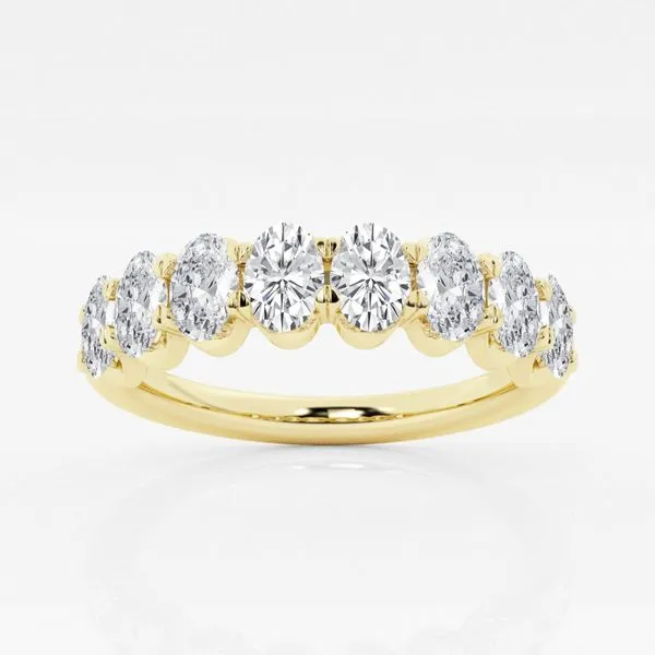 AMERICAN RING SOURCE  9-Stone Lab Grown Diamond Anniversary Band, 14KT Yellow Gold, 1.25CTTW Oval, Color: F/G, Clarity: VS, Size Barnes Jewelers Goldsboro, NC