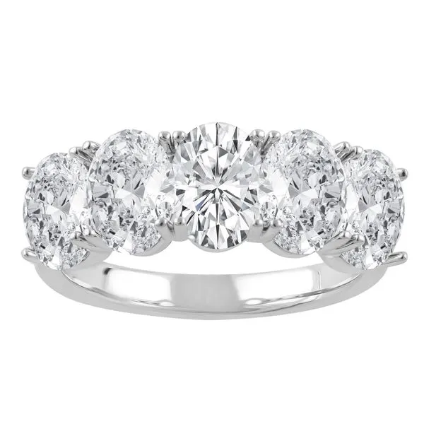 MERCURY RING  5 Stone Lab Grown Diamond Band, 14KT White Gold, 3.50CTTW Oval, Color: F/G, Clarity: VS, Size 7  LGD-WB5STOV350-GW3 Barnes Jewelers Goldsboro, NC