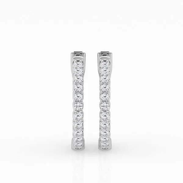 Lab Grown Diamond In & Out Hoop Earrings | Barnes Jewelers, Goldsboro NC Barnes Jewelers Goldsboro, NC