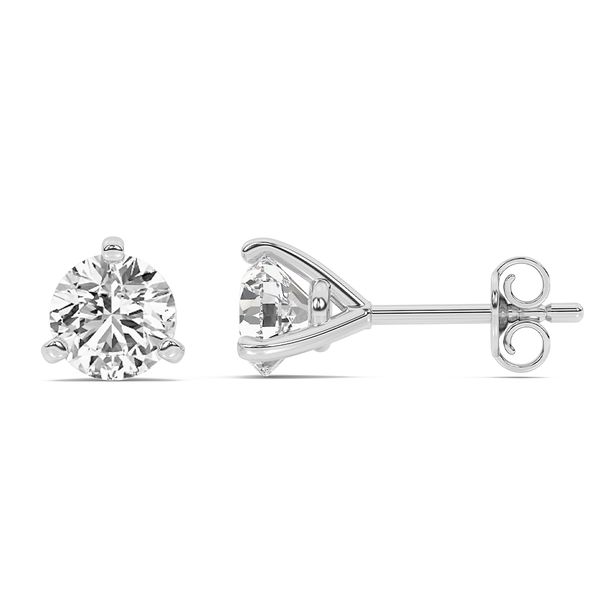 Martini Set Lab Grown Diamond Stud Earrings | 14KT White Gold | Barnes Jewelers Goldsboro NC Barnes Jewelers Goldsboro, NC