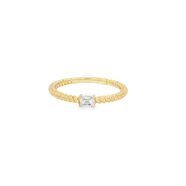 PARAGON  Lab Grown Diamond Stackable Band, 14KT Yellow Gold, 0.18CTTW Emerald Lab Grown Diamond, Size 6.5  R5155LG-02 Barnes Jewelers Goldsboro, NC