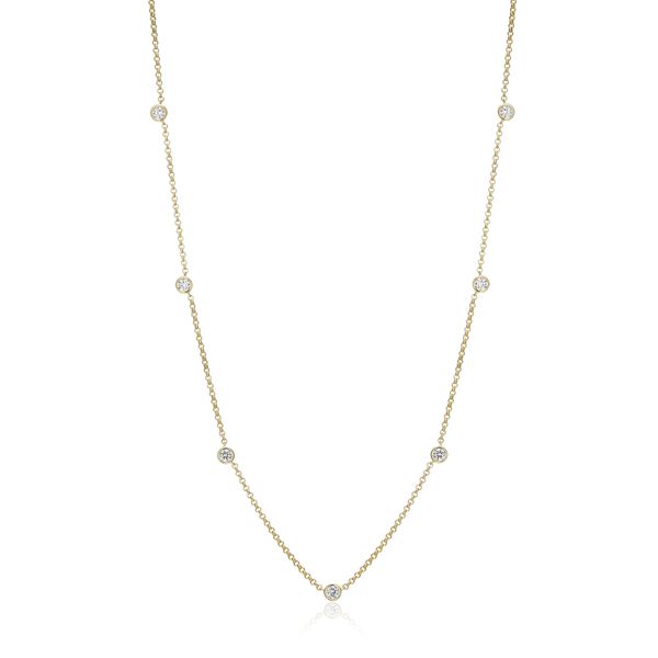Monte Luna Lab Grown Diamond Station Necklace | 14KT Gold Plated Sterling Silver | Barnes Jewelers Goldsboro NC Barnes Jewelers Goldsboro, NC