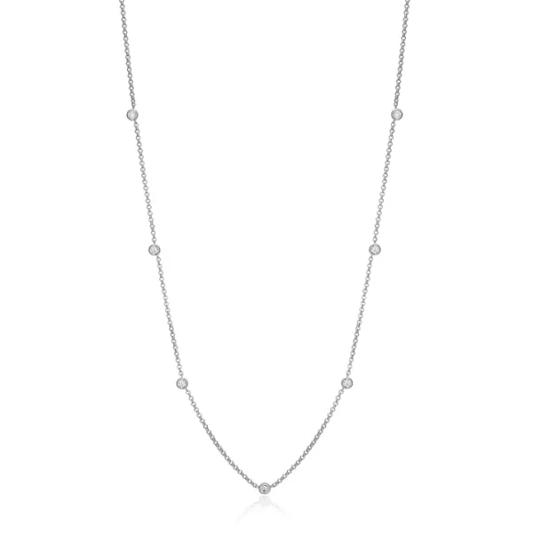 Monte Luna Lab Grown Diamond Station Necklace | Rhodium-Plated Sterling Silver | Barnes Jewelers Goldsboro NC Barnes Jewelers Goldsboro, NC