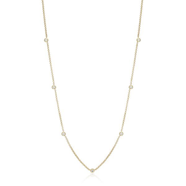 Monte Luna Lab Grown Diamond Station Necklace | 14KT Gold Plated Sterling Silver | Barnes Jewelers Goldsboro NC Barnes Jewelers Goldsboro, NC