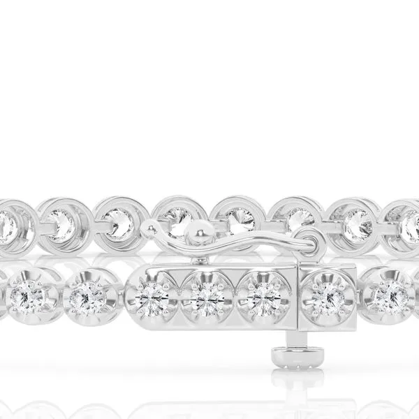 MERCURY RING  Lab Grown Diamond Tennis Bracelet, 14KT White Gold, 1.99CTTW Round, Color:G/H, Clarity: VS, 7