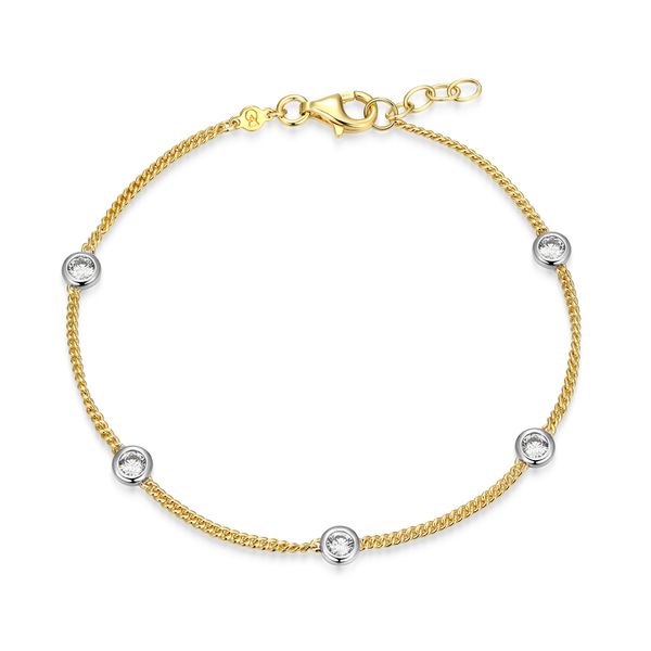Monte Luna Lab Grown Diamond Station Bracelet | Two-Tone Sterling Silver | Barnes Jewelers Goldsboro NC Barnes Jewelers Goldsboro, NC