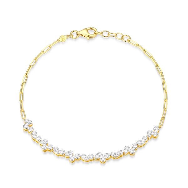 Monte Luna Mixed Shape Tennis & Paperclip Chain Bracelet | 14KT Gold Plated Sterling Silver | Barnes Jewelers Goldsboro NC Barnes Jewelers Goldsboro, NC