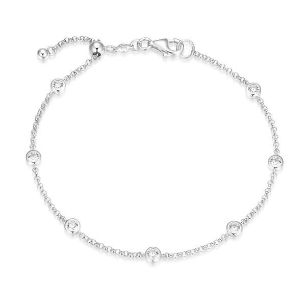 Monte Luna Lab Grown Diamond Station Bracelet | Rhodium-Plated Sterling Silver | Barnes Jewelers Goldsboro NC Barnes Jewelers Goldsboro, NC