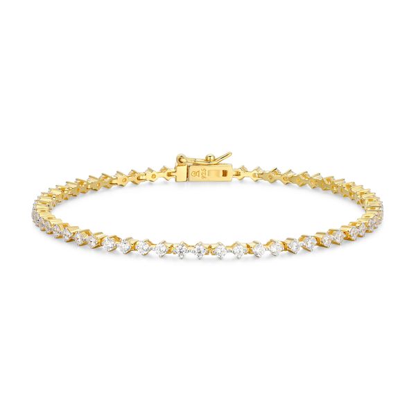 Monte Luna Lab Grown Diamond Tennis Bracelet | 14KT Gold Plated Sterling Silver | Barnes Jewelers Goldsboro NC Barnes Jewelers Goldsboro, NC