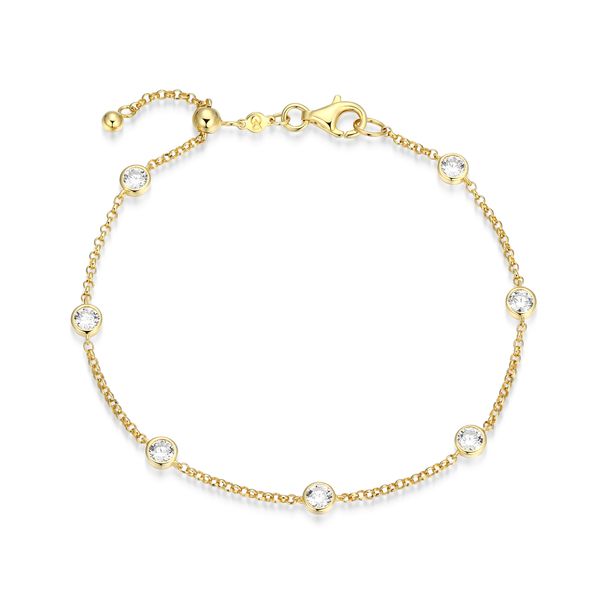 Monte Luna Lab Grown Diamond Station Bracelet | 14KT Gold Plated Sterling Silver | Barnes Jewelers Goldsboro NC Barnes Jewelers Goldsboro, NC