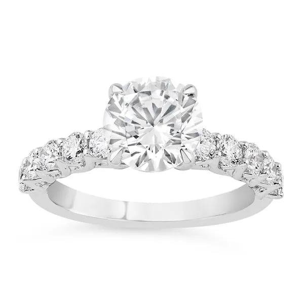 AMERICAN RING SOURCE  Prong Set Lab Grown Diamond Engagement Ring Semi Mount, 14KT Yellow Gold, Holds 1.50CT Round Center, 0.86CTTW Round, Size 6.5  L Barnes Jewelers Goldsboro, NC