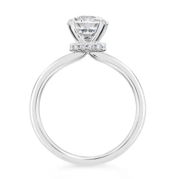 AMERICAN RING SOURCE  Hidden Halo Lab Grown Diamond Engagement Ring Semi Mount, 14KT Yellow Gold, Holds 1.00CT Round Center, 0.08CTTW Round, Size 6.5  Image 2 Barnes Jewelers Goldsboro, NC
