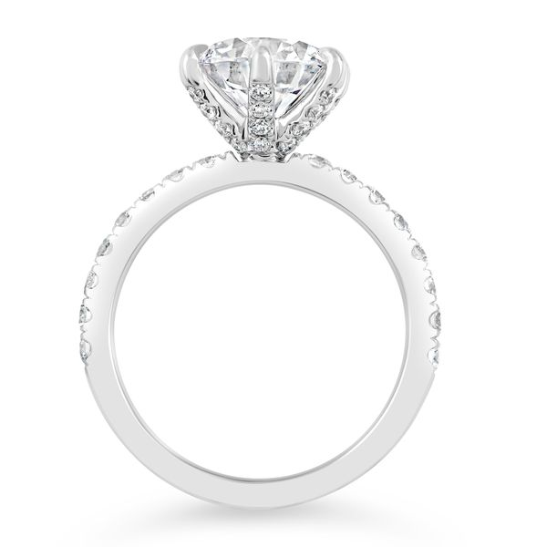 AMERICAN RING SOURCE  Prong Set Lab Grown Diamond Engagement Ring Semi Mount, 14KT White Gold, Holds 2.00CT Round Center, 0.58CT Image 2 Barnes Jewelers Goldsboro, NC