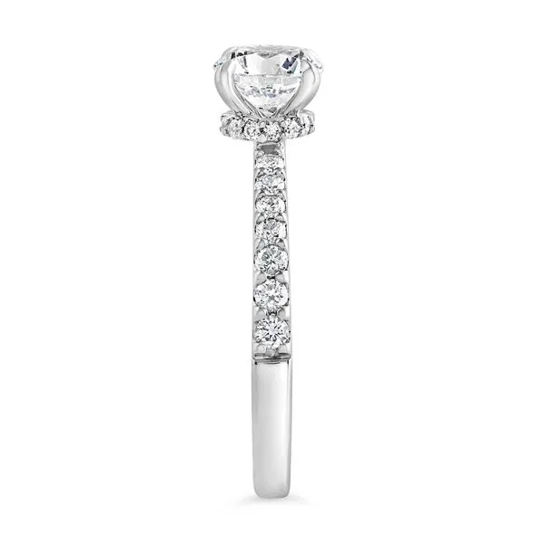 AMERICAN RING SOURCE  Hidden Halo Lab Grown Diamond Engagement Ring Semi Mount, 14KT White Gold, Holds 1.00CT Round Center, 0.38CTTW Round, Size 6.5   Image 3 Barnes Jewelers Goldsboro, NC