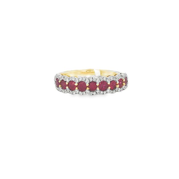Ruby & Diamond 9-Stone Halo Band | 14KT Yellow Gold | Barnes Jewelers Goldsboro NC Barnes Jewelers Goldsboro, NC