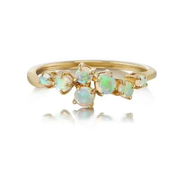 PARLE  Australian Opal Fashion Ring, 14KT Yellow Gold, 0.30TGW Round Australian Opals, Size 7  RCO137N1XCI Barnes Jewelers Goldsboro, NC
