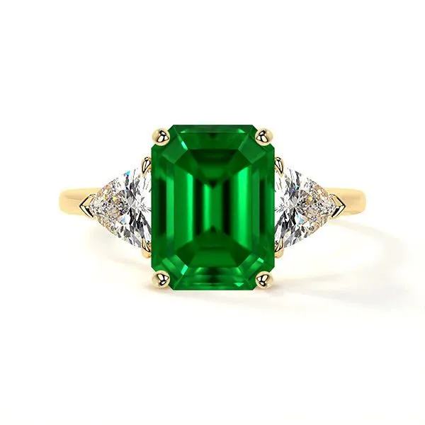Emerald & Diamond Three-Stone Ring | Barnes Jewelers, Goldsboro NC Barnes Jewelers Goldsboro, NC