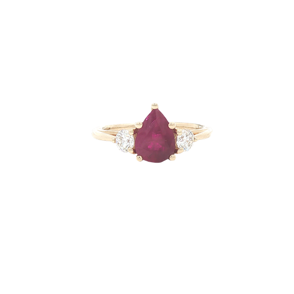 Ruby & Diamond Three-Stone Ring | Barnes Jewelers, Goldsboro NC Barnes Jewelers Goldsboro, NC