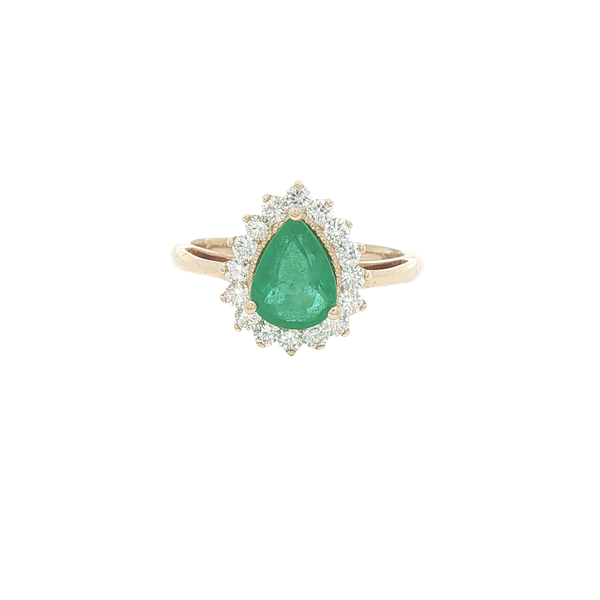 Emerald & Diamond Halo Ring | Barnes Jewelers, Goldsboro NC Barnes Jewelers Goldsboro, NC