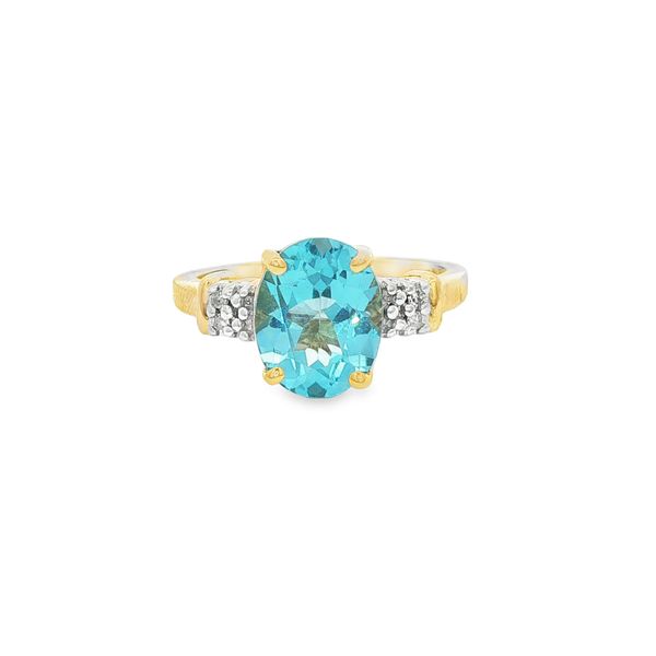Blue Topaz and Diamond Ring | 10KT Yellow Gold | Barnes Jewelers Goldsboro NC Barnes Jewelers Goldsboro, NC