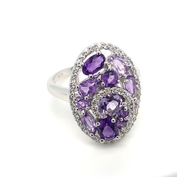 Amethyst & White Topaz Fashion Ring | Sterling Silver | Barnes Jewelers Goldsboro NC Barnes Jewelers Goldsboro, NC