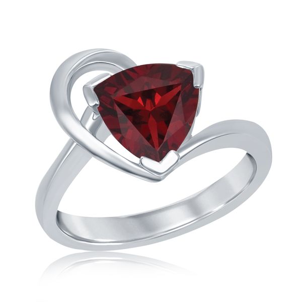 Garnet Trillion Fashion Ring | Sterling Silver | Barnes Jewelers Goldsboro NC Barnes Jewelers Goldsboro, NC