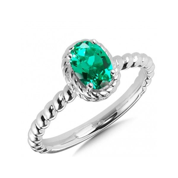Created Emerald Ring | Sterling Silver | Barnes Jewelers Goldsboro NC Barnes Jewelers Goldsboro, NC