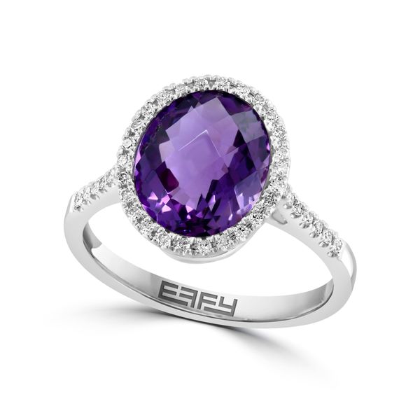 Amethyst & Diamond Halo Ring | 14KT White Gold | Barnes Jewelers Goldsboro NC Barnes Jewelers Goldsboro, NC