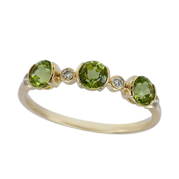 Peridot & Diamond Stackable Ring | 14KT Yellow Gold | Barnes Jewelers Goldsboro NC Barnes Jewelers Goldsboro, NC