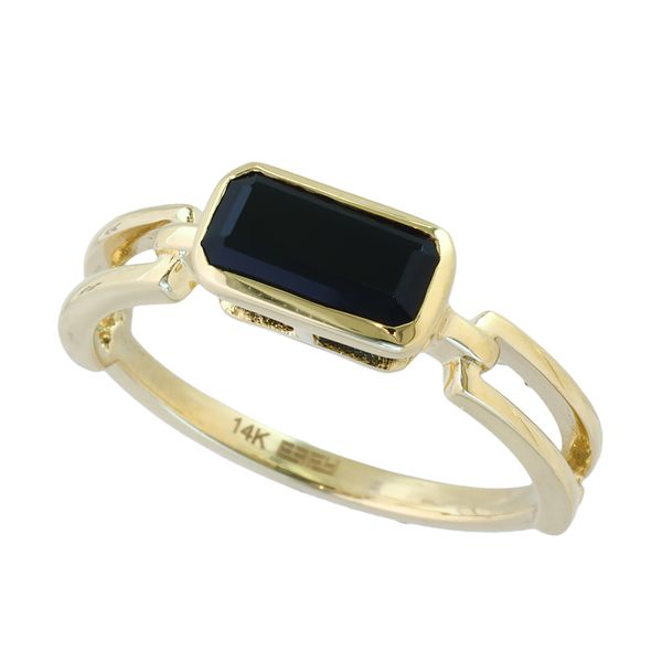 Bezel Set Black Onyx Stackable Ring | 14KT Yellow Gold | Barnes Jewelers Goldsboro NC Barnes Jewelers Goldsboro, NC