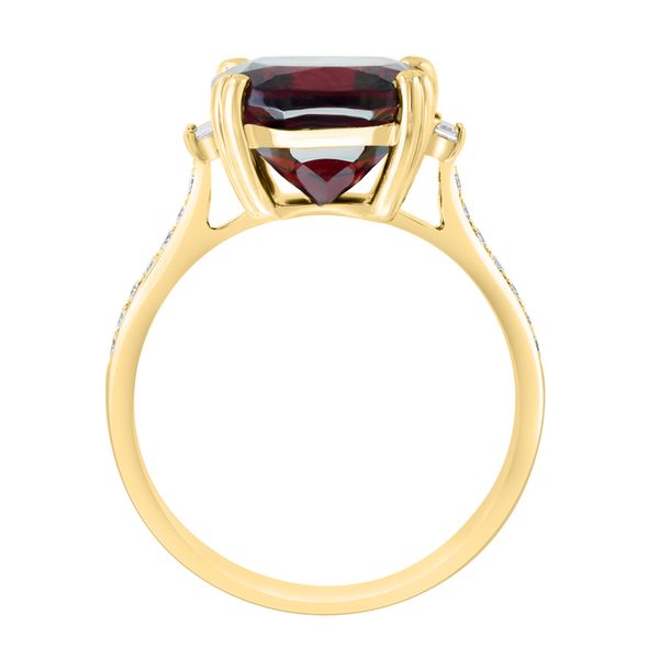 Garnet & Diamond Ring | 14KT Yellow Gold | Barnes Jewelers Goldsboro NC Image 2 Barnes Jewelers Goldsboro, NC