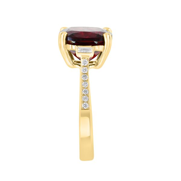 Garnet & Diamond Ring | 14KT Yellow Gold | Barnes Jewelers Goldsboro NC Image 3 Barnes Jewelers Goldsboro, NC