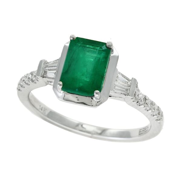 Emerald & Diamond Ring | 18KT White Gold | Barnes Jewelers Goldsboro NC Barnes Jewelers Goldsboro, NC