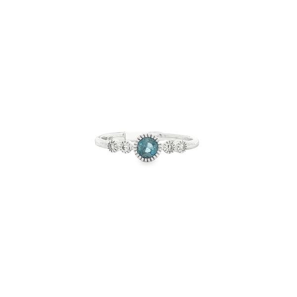 London Blue Topaz & Diamond Stackable Ring | 14KT White Gold | Barnes Jewelers Goldsboro NC Barnes Jewelers Goldsboro, NC