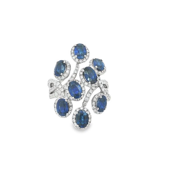 Sapphire & Diamond Ring | 18KT White Gold | Barnes Jewelers Goldsboro NC Barnes Jewelers Goldsboro, NC