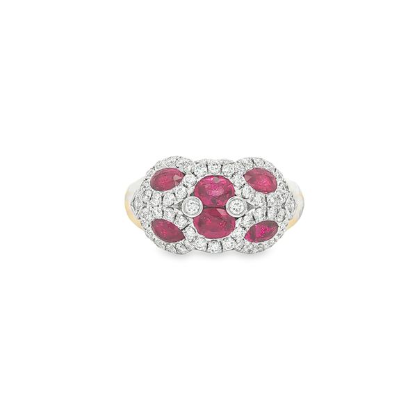 Ruby & Diamond Ring | 14KT Yellow Gold | Barnes Jewelers Goldsboro NC Barnes Jewelers Goldsboro, NC