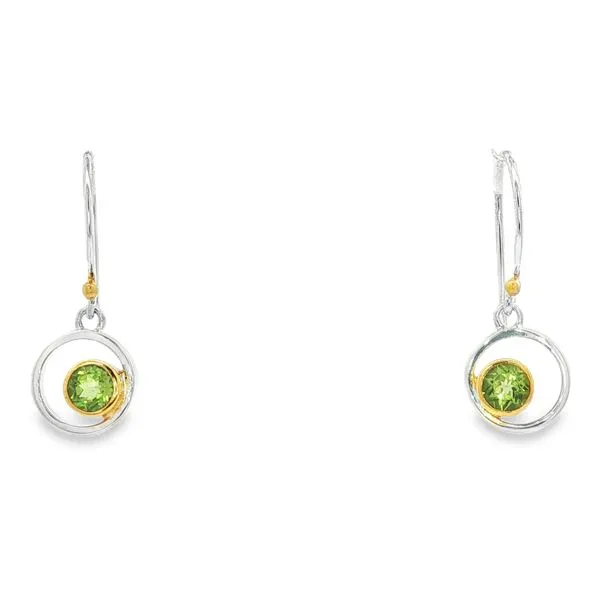 MICHOU  Peridot Dangle Earrings, Sterling Silver, 22KT Yellow Gold Vermeil  504021P Barnes Jewelers Goldsboro, NC